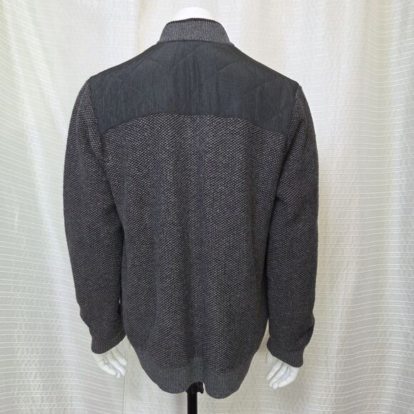 Tommy Bahama Cordillero Bomber Jacket Wool Blend Knit Gray/Blk Men's M - Picture 3 of 15